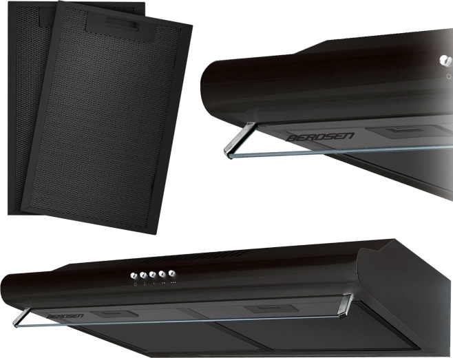 50 cm-es BERDSEN BE-10A fekete pult alá szerelhető páraelszívó