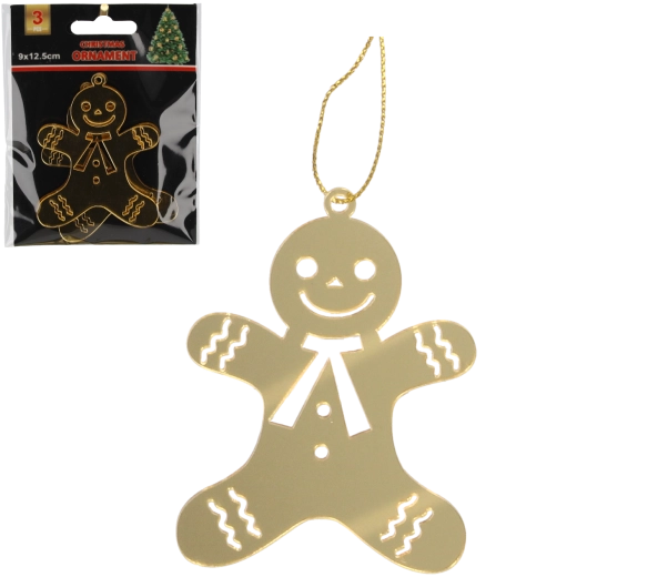 Arany karácsonyi mézeskalács díszek szettje (3 db)