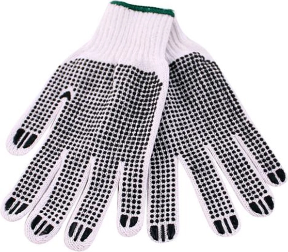 Kötött pamut munkakesztyű kétoldalas csúszásgátlóval