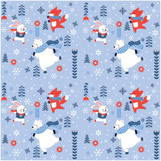 Téli mókák állatokkal szalvéta, 3 rétegű, 33 × 33 cm