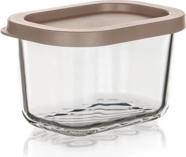 WAVE üveg ételtároló doboz 0,29 l latte színű fedővel