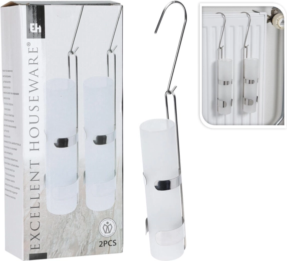 Kerek radiátorpárásító 325 ml üveg és rozsdamentes acél, 2 db