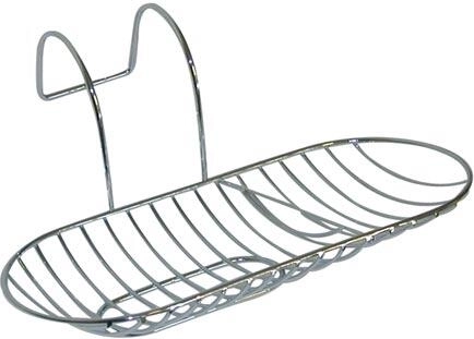 Függeszthető ovális szappantartó kádra, 28 × 12,5 cm, króm