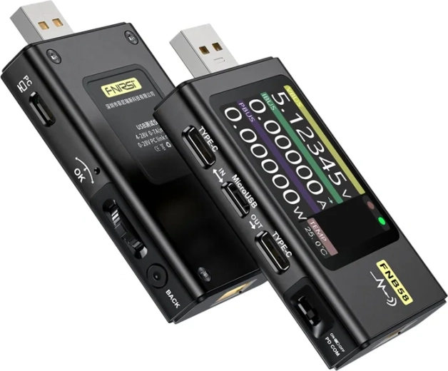 Fnirsi FNB58 USB-port teszter fekete
