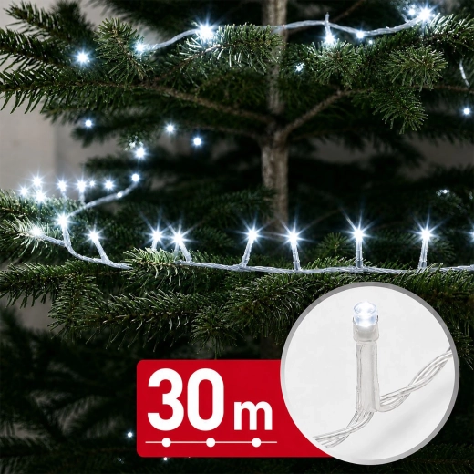 LED fényfüzér hideg fehér fénnyel, 30 m, 600 LED