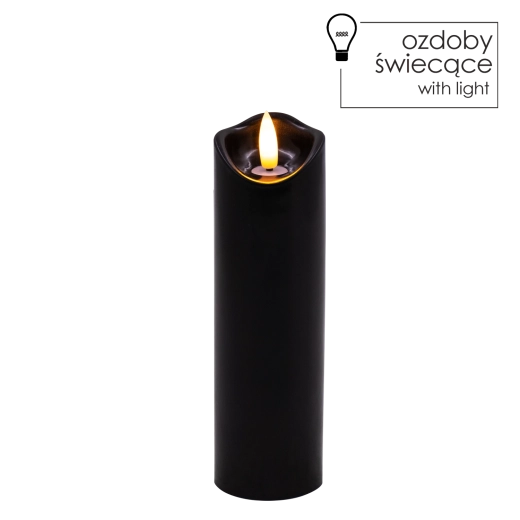 Fekete LED gyertya lobogó lánggal 5 × 17,5 cm