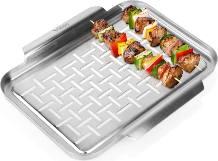Perforált rozsdamentes acél grilltálca Vilde 29,5 × 25,5 cm
