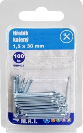 Edzett, horganyzott szegek 30 × 1,5 mm (100 db)