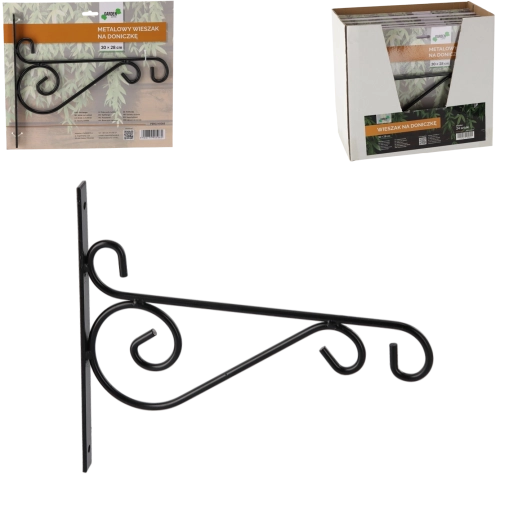 Fali fém virágtartó bagoly motívummal 30 × 28 cm, fekete