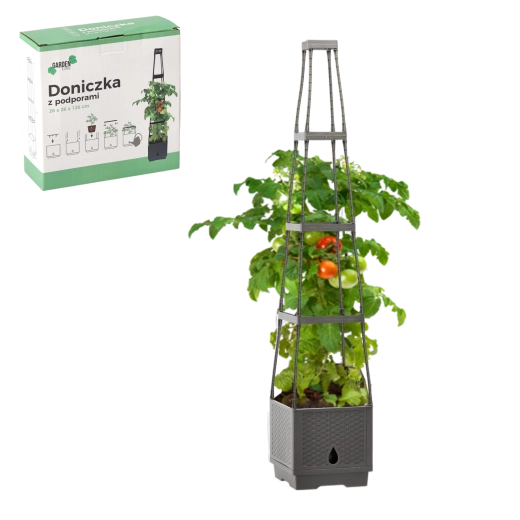 Virágláda támaszokkal 26 × 26 × 126 cm