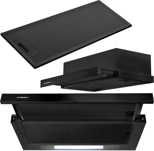 Teleszkópos beépíthető páraelszívó 60 cm fekete