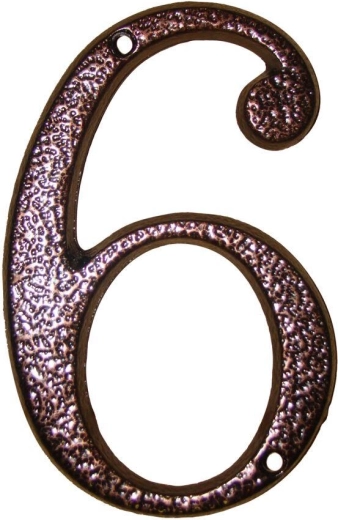 Házházszám 6, barna, cink