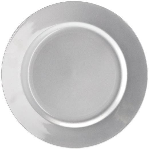 Ezüst színű, kerek, 33 cm-es polipropilén tálca