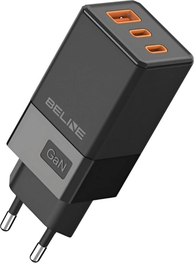 Fekete GaN 65W töltő 2x USB-C és USB-A