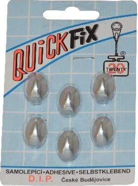 Öntapadós ovális kis akasztók, ezüst, 6 db