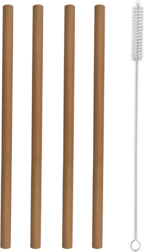 Bambusz italos szívószál 20 cm (4 db) tisztítókefével