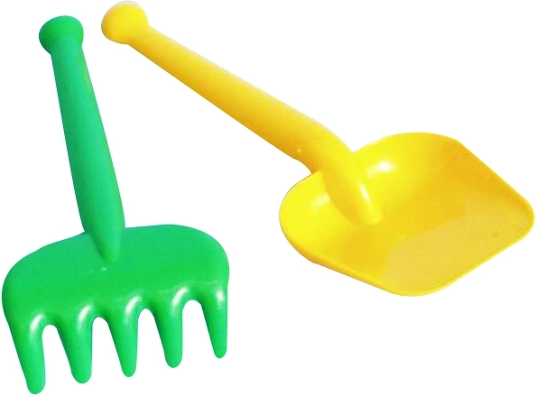 Műanyag kerti szett gyerekeknek – kis lapát és gereblye