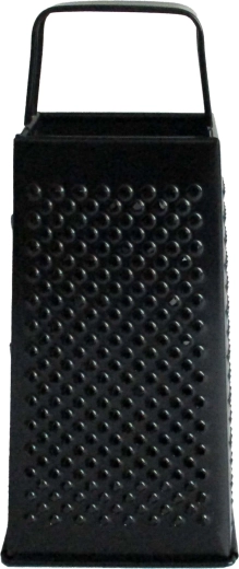 Fekete, négyszögletes rozsdamentes acél reszelő, 21 cm