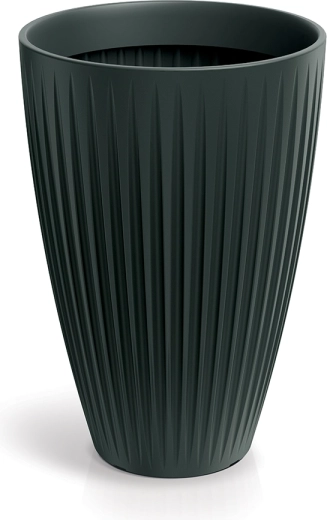 Latia Round High virágtartó, 40 cm, antracitszürke