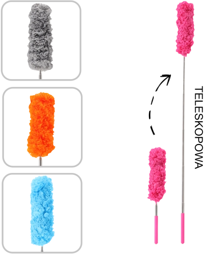 Teleszkópos mikroszálas portörlő 38–85 cm, színmix