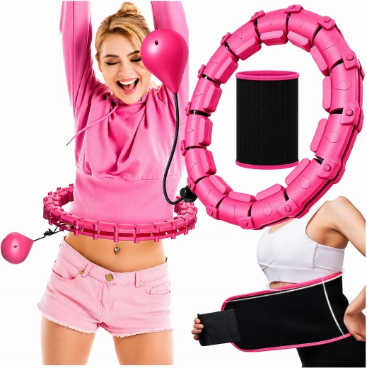 Állítható okos hula hoop súllyal és masszázsbütykökkel + karcsúsító öv