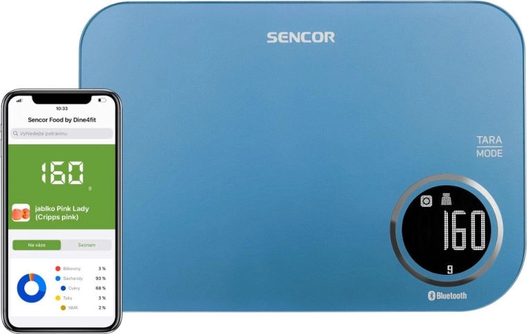 Sencor okos konyhai mérleg Bluetooth-kapcsolattal