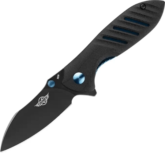 Oknife Mini Drever fekete zsebkés 6,4 cm G10 markolattal