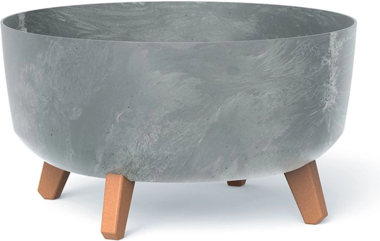 Prosperplast Gracia Low virágtartó betonhatással, 38 cm, szürke