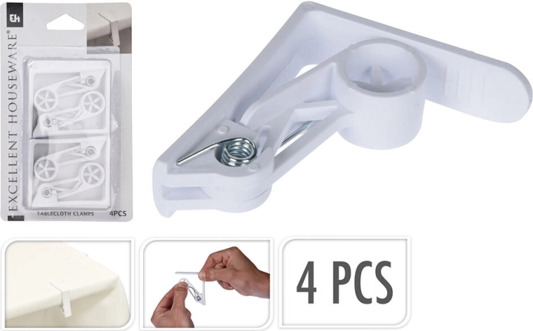 Műanyag terítőcsipesz 62 × 62 mm, 4 db