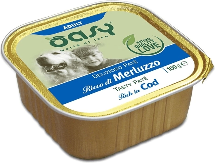 Oasy Tasty Pate Adult pástétom tőkehallal 150 g
