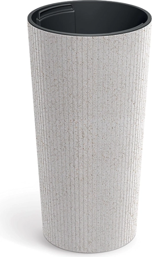 Lamia Slim Eco Wood 20 cm fehér virágcserép