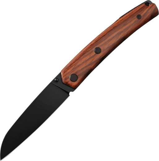 Petrified Fish Patte V6 zsebkés 8,7 cm, Black PVD Stonewash, cocobolo fa