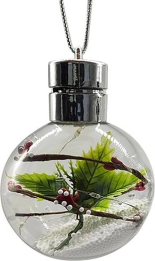 Karácsonyi függeszthető LED gömb 8 cm – vegyes motívumok