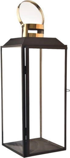 Fém dekoratív lámpás fekete-arany 34 cm
