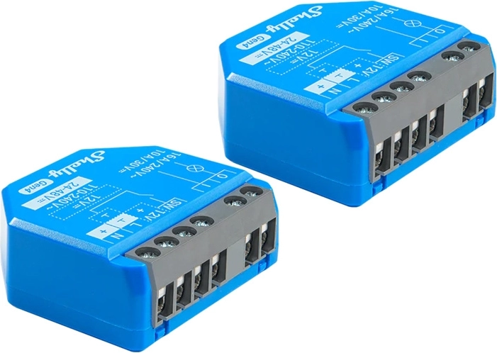Shelly 1 Gen4 okos relé készlet (2 db) Zigbee és Matter támogatással