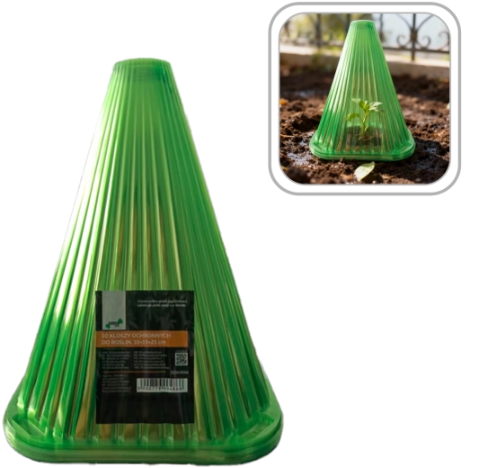 Növényvédő burkolatok készlete 19 × 19 × 21 cm (10 db)