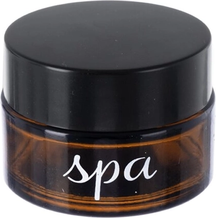 Spa kozmetikai tégely barna (amber) üvegből, 20 ml, műanyag tetővel