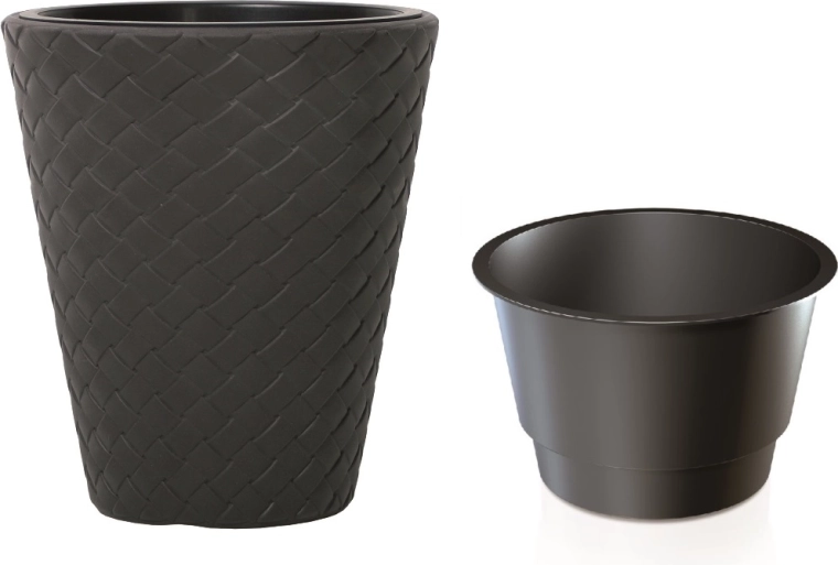 Matuba virágtartó betéttel, 30 cm, antracit