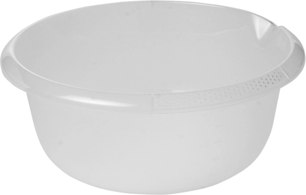 Kerek, kiöntőcsőrös tál 6 l, átlátszó, 32 × 13 cm