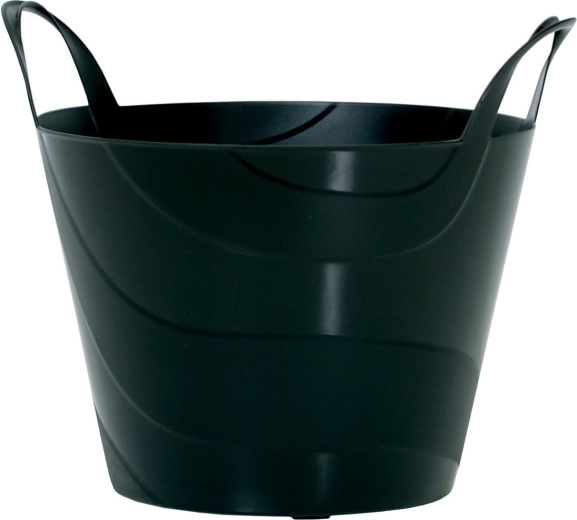 Univerzális műanyag táska 15 l – fekete, átmérő 33,8 cm