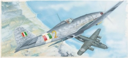 Műanyag repülőgép makett Fiat G.55 1:48