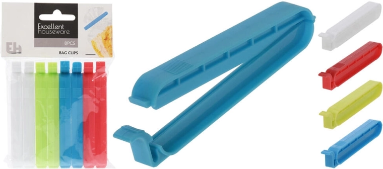 10 cm-es zacskóklipszek, vegyes színekben, 8 db