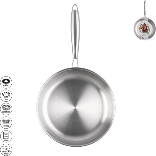 Orion Steela rozsdamentes acél serpenyő 26 cm