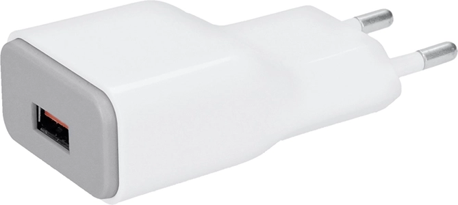 Solight USB töltőadapter Qualcomm gyorstöltéssel (1× USB-A), fehér-szürke