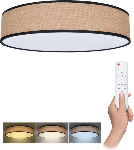 Solight Brownie LED mennyezeti és fali lámpatest távirányítóval, 48 W, 3360 lm, 40 cm, CCT, dimmelhető