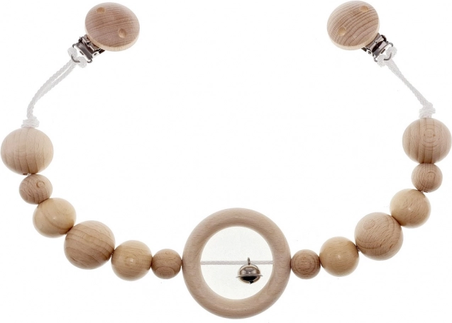 Hess babakocsira akasztható csörgős lánc, natúr, hosszú