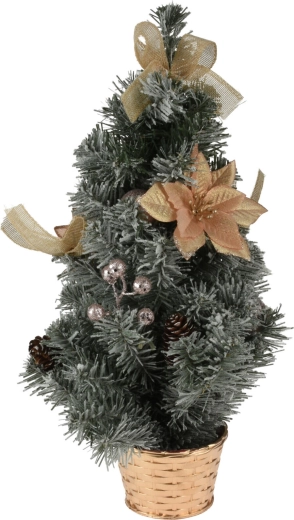 Karácsonyfa cserépben 60 cm, díszített, zöld/vegyes színek