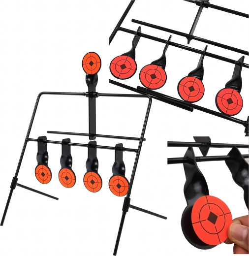 acél lőcél automatikus visszaállítással, 5 célpont