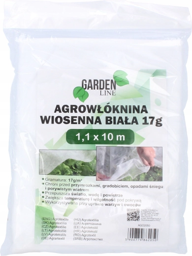 Tavaszi fehér agrotextil 1,1 × 10 m, 17 g/m²