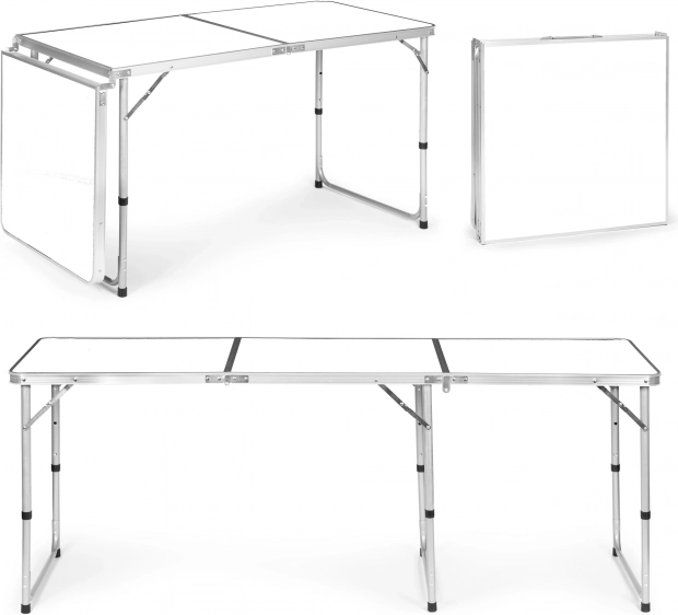 MultiGarden összecsukható kempingasztal 180 × 60 cm, fehér